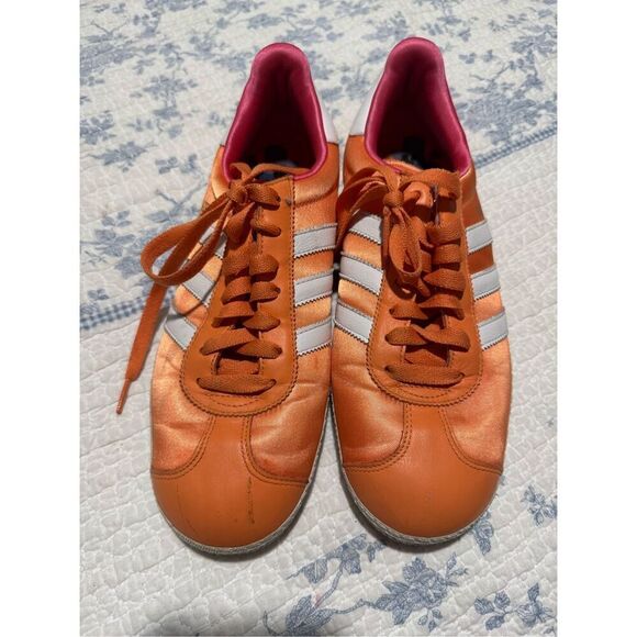 Adidas Gazelle Orange trainers leather 8 1/2 - Picture 1 of 12